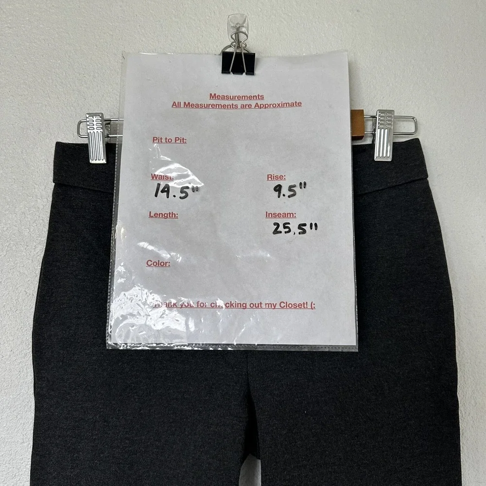 J Crew Pixie Pants Womens M Charcoal Gray‎ Slim Fit Stretch Ankle Pants